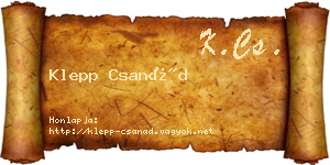 Klepp Csanád névjegykártya