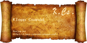 Klepp Csanád névjegykártya