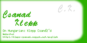 csanad klepp business card